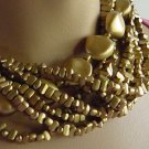 Necklace chunky flat gold bead necklace No. 108 Necklace chunky flat gold bead necklace No. 108