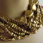 Necklace chunky flat gold bead necklace No. 108