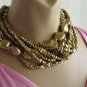Necklace chunky flat gold bead necklace No. 108