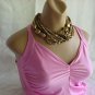 Necklace chunky flat gold bead necklace No. 108