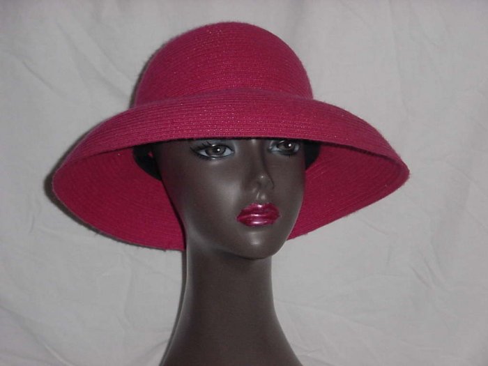 hot Pink Betmar hat womens hat Fall winter wide brim hat No. 108