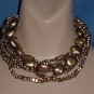 Necklace chunky flat gold bead necklace No. 108