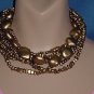 Necklace chunky flat gold bead necklace No. 108
