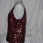 Glitzy Top One shoulder Chocolate brown sequin halter top #109