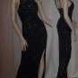 Formal dress deep Blue beaded Floor length party dress Donatello ladies Beaded sheer top No. 113