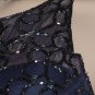 Formal dress deep Blue beaded Floor length party dress Donatello ladies Beaded sheer top No. 113