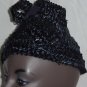 Navy blue vintage hat Charming Ladies hat Rare straw beehive hat No. 109