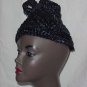 Navy blue vintage hat Charming Ladies hat Rare straw beehive hat No. 109
