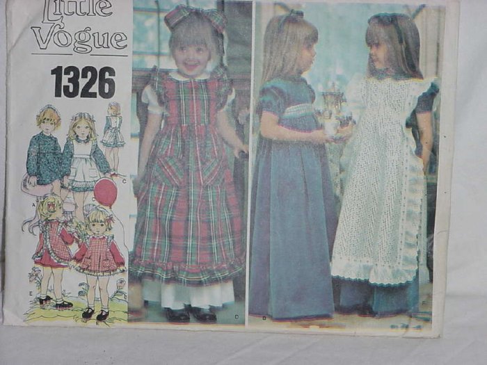 Vogue Little Vogue 1326 Dress Cut Sewing Pattern Child Girls Size 6 No. 113