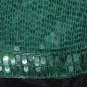 Teal green sequin beaded blouse pullover Medium Minor flaw No 111