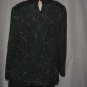 Beads sequin top Forest green black gold blouse pullover No 111