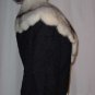 Evening jacket black ribbon jacket woven ribbon coat Fur collar Vintage 1950s 1960s  #112