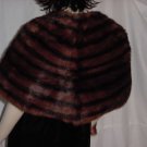 Fur Cape Vintage stole wrap capelet shrug Rich brown fur No. 115