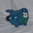 Floral decorated hand painted piggy bank  No. 116