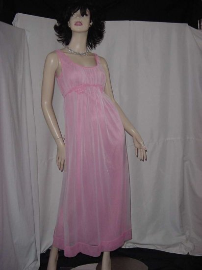 Pink Double Chiffon Nightgown Vintage Gotham No 117