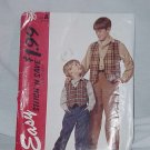 McCalls pattern Stitch n Save children's boys lined vest shirt pants 7205  No. 119