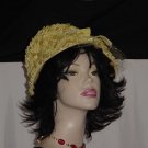 vintage hat bright yellow straw bucket hat Womens ladies hat 1960s No. 127a