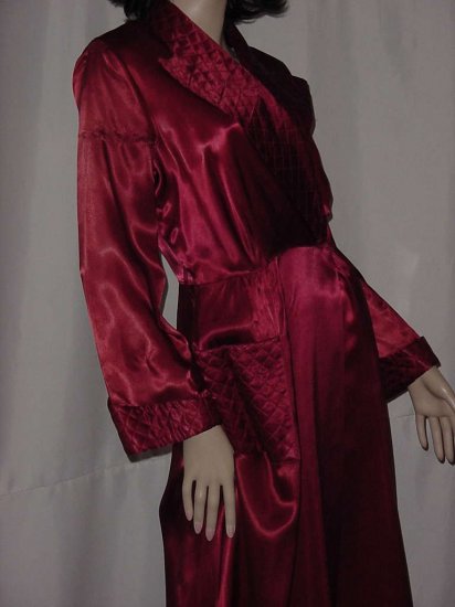 Vintage dressing gown 1940s 1930s Smoking Jacket rayon satin robe ...