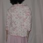 Bed jacket vintage Pink roses white background bed jacket Binstron bedjacket No. 122