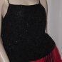 Laurence Kazar black Sequin Top small strap top Sleeveless Formal Evening shell Blouse No. 122