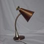 Copper Brass 1950s Lamp Flexible neck vintage electric lamp