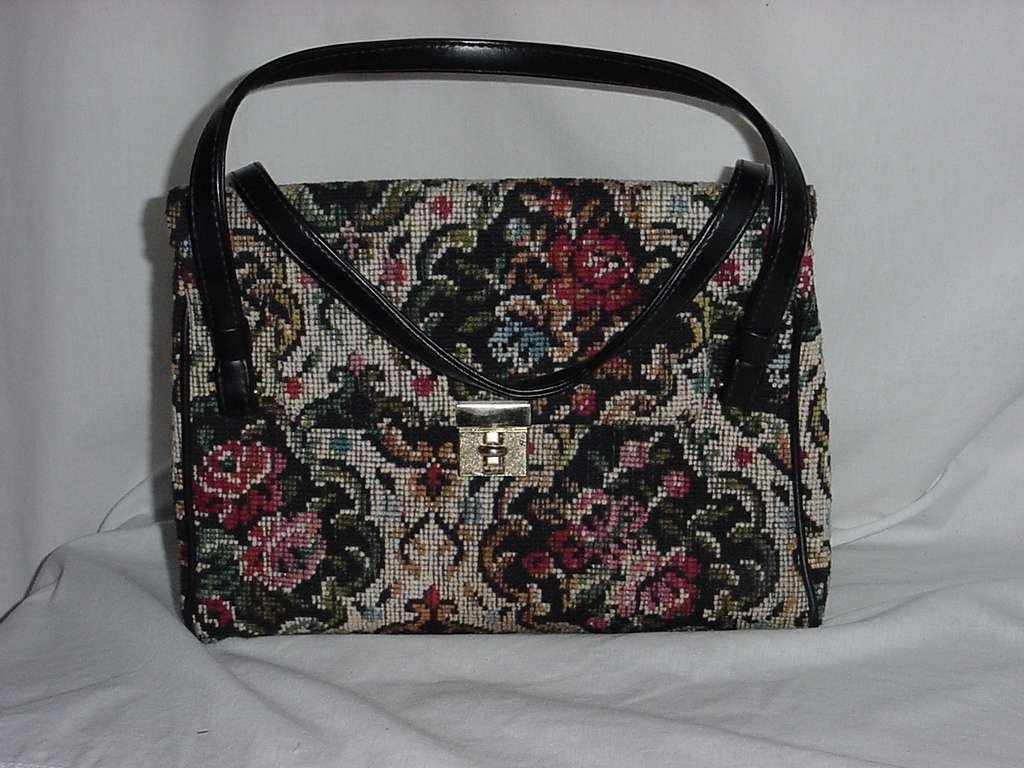 Tapestry purse Vintage Markay tapestry handbag No. 128