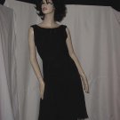 Sequin Collar black 1950s 1960s dress Vintage dress sleeveless chiffon overskirt Bust 34