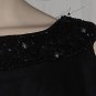 Sequin Collar black 1950s 1960s dress Vintage dress sleeveless chiffon overskirt Bust 34
