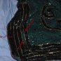 Beads sequin top Forest green black gold blouse pullover No 111