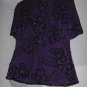 Stenay Evening top sequin beaded blouse pullover Medium top Deep purple No. 128