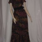 Maxi dress 70s Neiman Marcus floral design flounces Size 13  no. 133