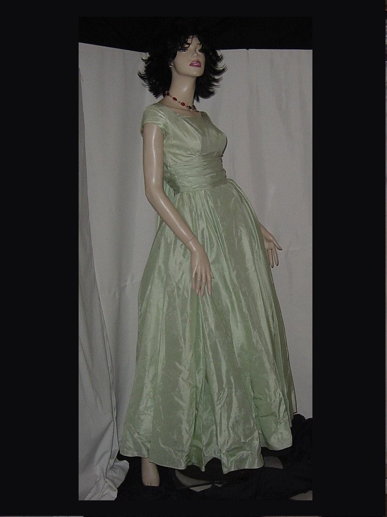 Vintage Formal light mint green prom dress evening gown 1960s No. 133