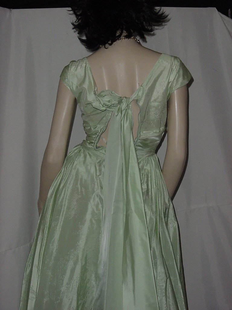 Vintage Formal light mint green prom dress evening gown 1960s No. 133
