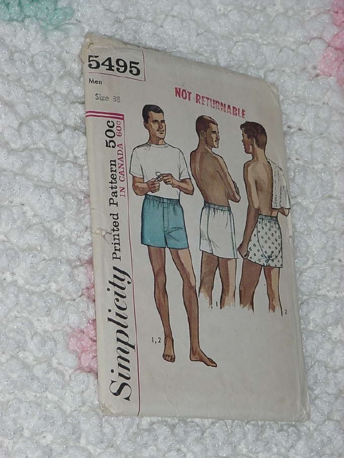 Vintage Simplicity 5495 Uncut Men's Shorts Underwear Men's vintage ...