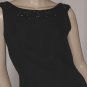 Sequin Collar black 1950s 1960s dress Vintage dress sleeveless chiffon overskirt Bust 34