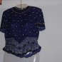 Papell Boutique Evening orchid sequin beaded blouse pullover Small top No. 133