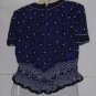 Papell Boutique Evening orchid sequin beaded blouse pullover Small top No. 133