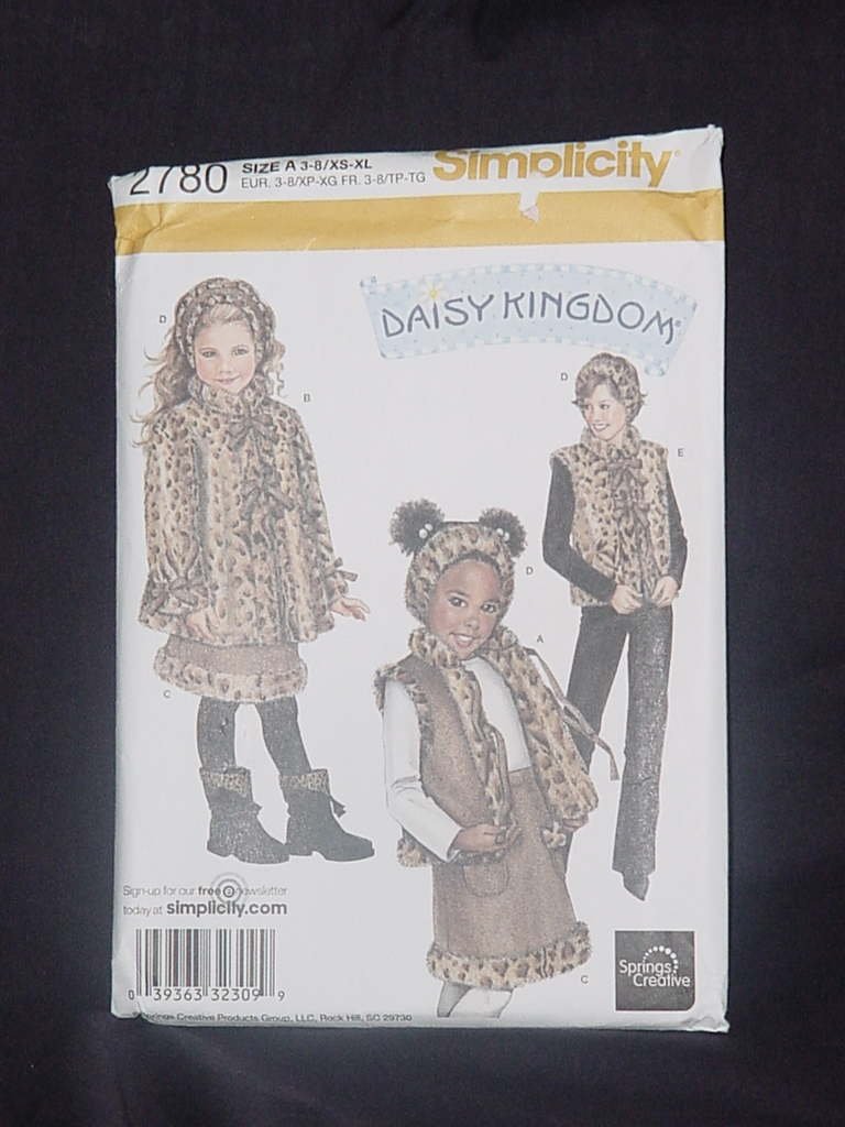 Simplicity Sewing Pattern Daisy Kingdom Uncut pattern 2780 Vest Jacket headband