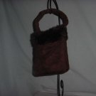 Brown Fur trimmed purse hand bag No. 138 Brown Fur trimmed purse hand bag No. 138