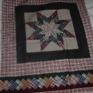 Patchwork 8 pointed star fabric panel quilt panel pillow panel No. 138