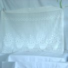 Curtains 2 vintage ecru/candlelight filet Lace curtain panels   No. 139
