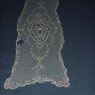 Net lace table runner dresser scarf Tambour lace has flaws No. 143