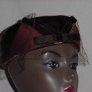 Pillbox vintage hat Ladies Hat Chocolate brown velvet Net No. 144 Pillbox vintage hat Ladies Hat Chocolate brown velvet Net No. 144