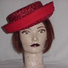 Vintage Red Breton hat upturn brim straw hat No. 147 Vintage Red Breton hat upturn brim straw hat No. 147
