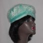 Vintage hat union made 1960s Turquoise turban bubble style Net No. 147