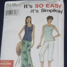 Simplicity 9179 It's so Easy Skirt Capri pants Top size A No. 165