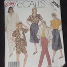 McCall's 3096 half size shirt top skirt pants shorts No. 165