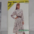 See & Sew 5812  Pullover Dress Size C 20-22-24 No. 165