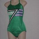 New With Tag Womens Speedo 1 piece Green White Black Size 36 Swimsuit  No. 170