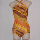 Womens Speedo 1 piece Bust 32 Swimsuit Orange Brown White No. 170 Womens Speedo 1 piece Bust 32 Swimsuit Orange Brown White No. 170